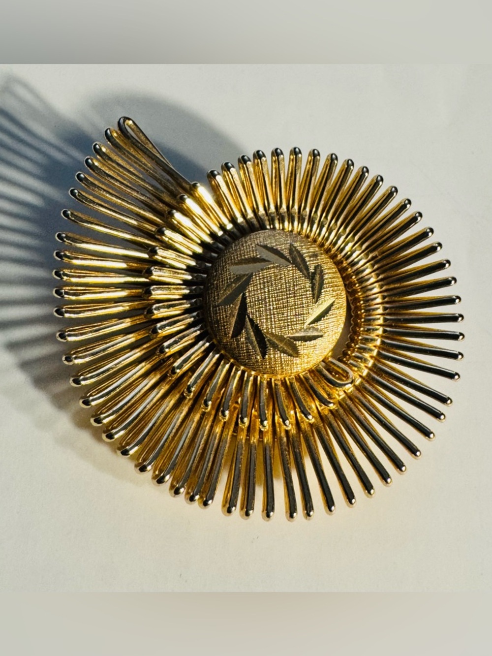 Western Germany Vintage Spiral Swirl Scarf Clip With Etched Design